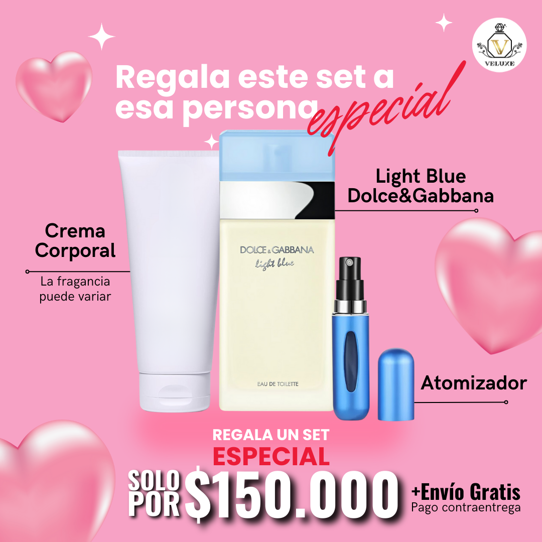 Combo Light Blue Dolce&Gabbana+ Crema Corporal (Fragancia Aleatoria) + Atomizador